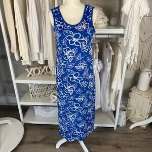 Blair Blue and White Floral Maxi Dress